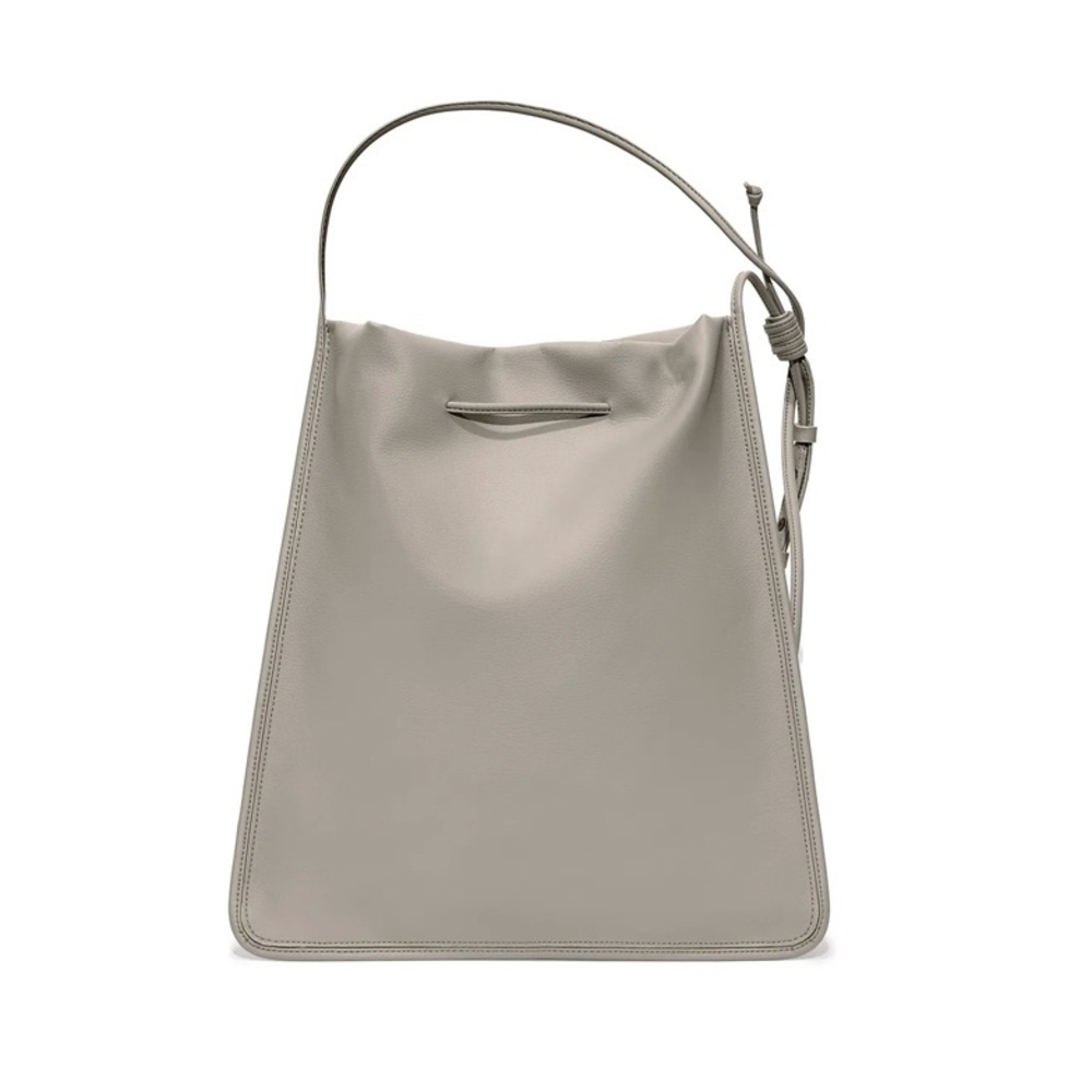 NEW with tag Von Holzhausen the sac bag purse vegan leather bamboo in stone gray - Picture 3 of 16